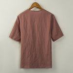 Buddha Stones Summer Tang Style Knot Button Side Slit Solid Men's Shirts