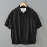 Buddha Stones Summer Casual Minimalist Button-Up Solid Men's Shirts