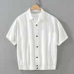 Buddha Stones Summer Casual Minimalist Button-Up Solid Men's Shirts