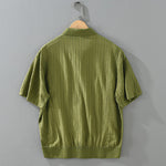 Buddha Stones Summer Casual Minimalist Button-Up Solid Men's Shirts