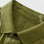 Buddha Stones Summer Casual Minimalist Button-Up Solid Men's Shirts