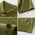 Buddha Stones Summer Casual Minimalist Button-Up Solid Men's Shirts