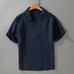 Buddha Stones Summer Casual Minimalist Solid Men's Shirts