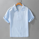 Buddha Stones Summer Casual Minimalist Solid Men's Shirts