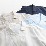Buddha Stones Summer Casual Minimalist Solid Men's Shirts