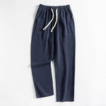 Buddha Stones Spring Casual Minimalist Drawstring Solid Men's Tapered Pants With Pocket