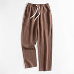 Buddha Stones Spring Casual Minimalist Drawstring Solid Men's Tapered Pants With Pocket