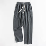 Buddha Stones Spring Casual Minimalist Drawstring Solid Men's Tapered Pants With Pocket