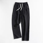 Buddha Stones Spring Casual Minimalist Drawstring Solid Men's Tapered Pants With Pocket