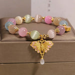 Buddha Stones Multicolor Cat's Eye Butterfly Love Beaded Bracelet