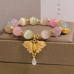 Buddha Stones Multicolor Cat's Eye Butterfly Love Beaded Bracelet
