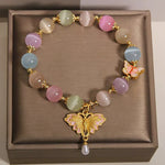 Buddha Stones Multicolor Cat's Eye Butterfly Love Beaded Bracelet