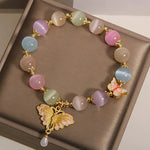 Buddha Stones Multicolor Cat's Eye Butterfly Love Beaded Bracelet