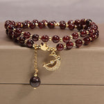 Buddha Stones Moon & Crown Purification Double Wrap Beaded Bracelet