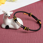 Buddha Stones Handmade Peach Blossom Knot Adjustable String Luck Bracelet