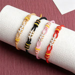 Buddha Stones Handmade Peach Blossom Knot Adjustable String Luck Bracelet