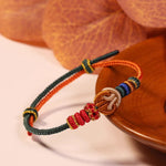 Buddha Stones Hand-Woven "Prosperous Universe" Knotting Prosperity Multicolor Cord Bracelet