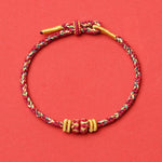 Buddha Stones Hand-Woven Red String Koi Fish Flower Protection Bracelet