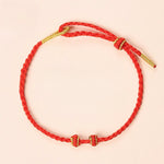 Buddha Stones Handmade Braided Red String 3mm Jade Beads Protection Adjustable DIY Bracelet