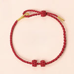 Buddha Stones Hand-Woven Red String Strength Om Mani Padme Hum Adjustable DIY Bracelet