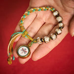 Buddha Stones Tibetan Liuli Glass Bead Five Directions Gods Of Wealth Buddha Eye Blessing String Bracelet