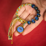 Buddha Stones Tibetan Liuli Glass Bead Five Directions Gods Of Wealth Buddha Eye Blessing String Bracelet