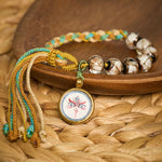 Buddha Stones Tibetan Liuli Glass Bead Five Directions Gods Of Wealth Buddha Eye Blessing String Bracelet