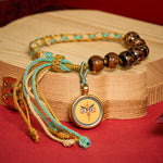 Buddha Stones Tibetan Liuli Glass Bead Five Directions Gods Of Wealth Buddha Eye Blessing String Bracelet
