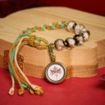 Buddha Stones Tibetan Liuli Glass Bead Five Directions Gods Of Wealth Buddha Eye Blessing String Bracelet