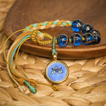 Buddha Stones Tibetan Liuli Glass Bead Five Directions Gods Of Wealth Buddha Eye Blessing String Bracelet