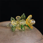 Buddha Stones Liuli Osmanthus Flower Wisdom Ring