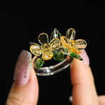 Buddha Stones Liuli Osmanthus Flower Wisdom Ring