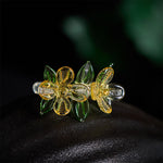 Buddha Stones Liuli Osmanthus Flower Wisdom Ring