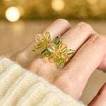 Buddha Stones Liuli Osmanthus Flower Wisdom Ring