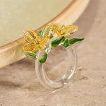 Buddha Stones Liuli Osmanthus Flower Wisdom Ring