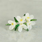 Buddha Stones Liuli Pear Blossom Flower Wisdom Ring