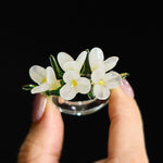 Buddha Stones Liuli Pear Blossom Flower Wisdom Ring