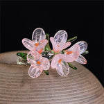 Buddha Stones Liuli Pear Blossom Flower Wisdom Ring