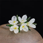 Buddha Stones Liuli Pear Blossom Flower Wisdom Ring