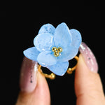Buddha Stones Liuli Hydrangea Flower Wisdom Ring