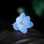 Buddha Stones Liuli Hydrangea Flower Wisdom Ring