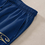 Buddha Stones Cotton Koi Fish Ripple Pattern Men's Tapered Pants With Pockets