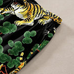 Buddha Stones Cotton Tiger Jungle Pattern Men's Tapered Pants With Pockets