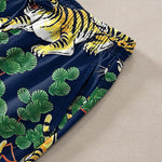 Buddha Stones Cotton Tiger Jungle Pattern Men's Tapered Pants With Pockets
