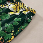 Buddha Stones Cotton Tiger Jungle Pattern Men's Tapered Pants With Pockets