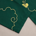 Buddha Stones Cotton Golden Floral Cloud Pattern Men's Tapered Pants With Pockets