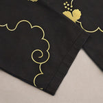 Buddha Stones Cotton Golden Floral Cloud Pattern Men's Tapered Pants With Pockets
