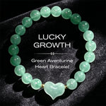 Buddha Stones Natural Amethyst Green Aventurine Tiger Eye Strawberry Quartz Love Heart Spiritual Bracelet