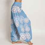 Buddha Stones Pure Cotton Various Mandala Floral Pattern Women's Elastic Waist Harem Pants