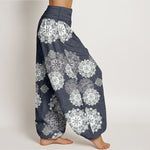 Buddha Stones Pure Cotton Various Mandala Floral Pattern Women's Elastic Waist Harem Pants